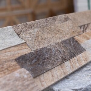 Rovere Beige Sandstein Wandverkleidungsplatte 15 x 60 cm