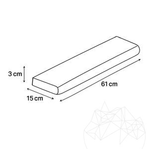 Travertin Klassisch Randstein, Antikisiert Cross Cut, 3 x 15 x 61 cm