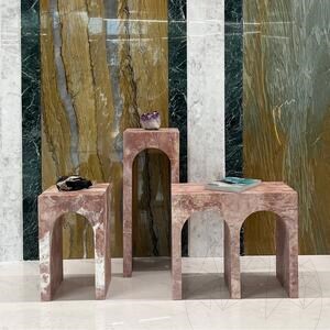 Opiumroter Travertin Archy Kleine Konsole-