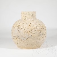 Venetia Classic Riven Travertin Vase 30 x 30 x 30 cm
