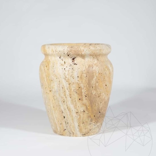 Roma Gelbe Travertin-Vase 30 x 25 x 25 cm