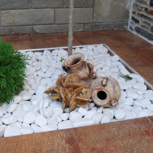 Thassos Marmor Kieselsteine 3-6 cm Beutel 20 Kg