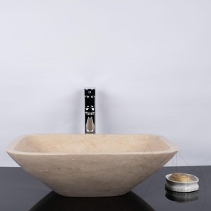 Badezimmer Waschbecken Matia Classic Travertin BRTA 50 x 40 x 13 cm