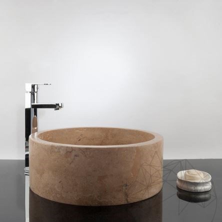 Waschbecken im Bad - Latte Travertin RS-22, 41,5 x 15 cm