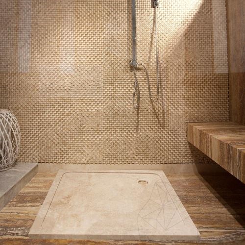 Duschwanne - Cappuccino-Marmor ULTRA FLAT 90 x 90 cm x 3 cm