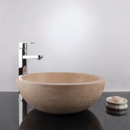 Waschbecken - Klassischer Travertin RS-5, 42 x 15 cm