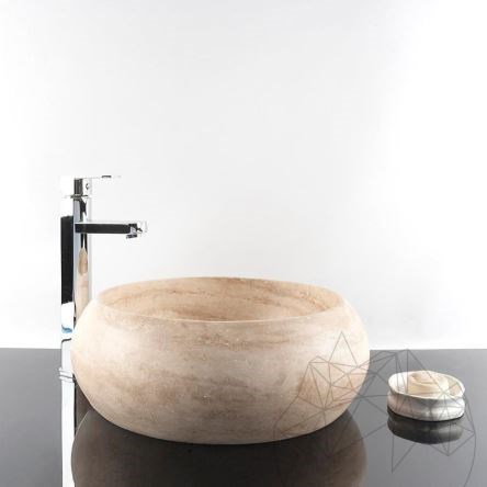 Waschbecken im Badezimmer - Classic Travertin RS 21, 42 x 15 cm