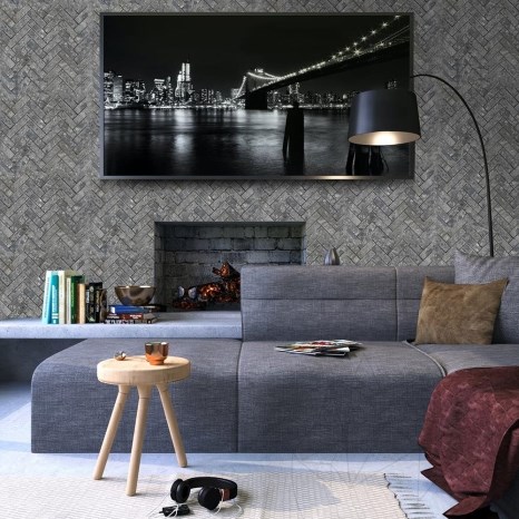 Mosaikfliese Ceppo Grey Chevron Matt