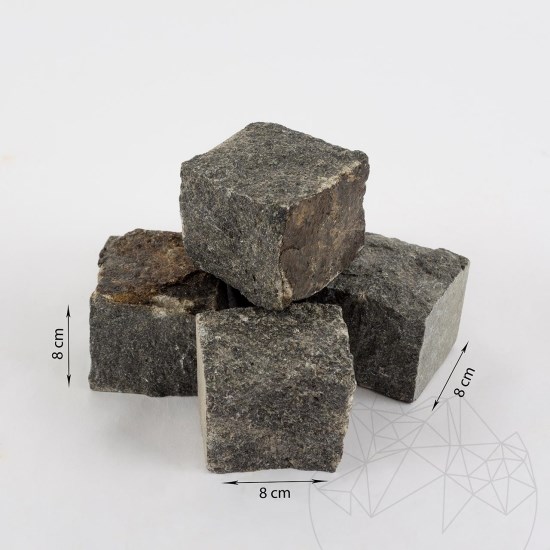 Anthrazit Splitface Granit Kopfsteinpflaster 8 x 8 x 8 cm (1 Tonne = 5-6 qm)