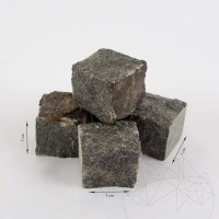 Anthrazit Splitface Granit Kopfsteinpflaster 7 x 7 x 7 cm (1 Tonne = 5-6 qm)