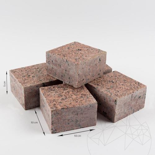 Ahornrot 4 Seiten geschnittener Granit Kopfsteinpflaster 10 x 10 x 5 cm