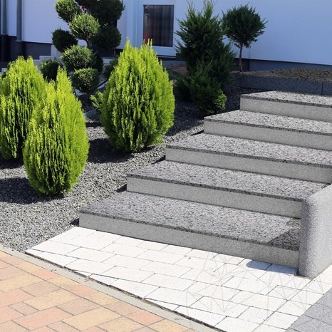 Artico Grau Geflammter Granit Stufe 120 x 33 x 2,8 cm