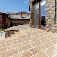 Noce Kreuzschliff Travertin gebürstet und gemeißelt 30,5 x 15,2 x 3 cm