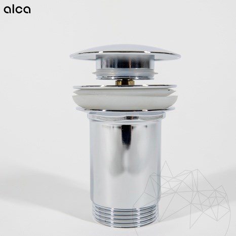 Click Clack Ablaufgarnitur Alca Plast (5/4'', Metall, mit Überlauf, großer Stöpsel)