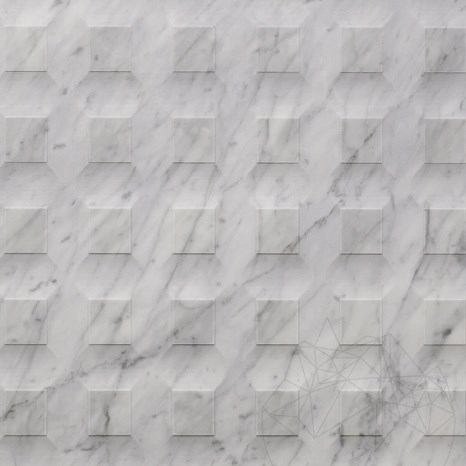 Carrara White Stud H Design Platte 2CM