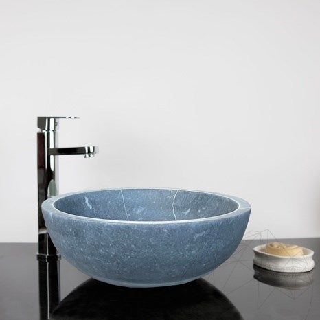 Badezimmer Waschbecken Matia Schwarzer Marmor RS-5 42 x 15 cm