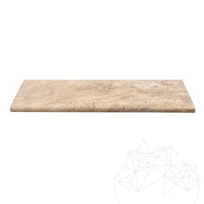 Latte Travertin Randstein, Antik Finish Cross Cut, 3 x 15 x 61 cm