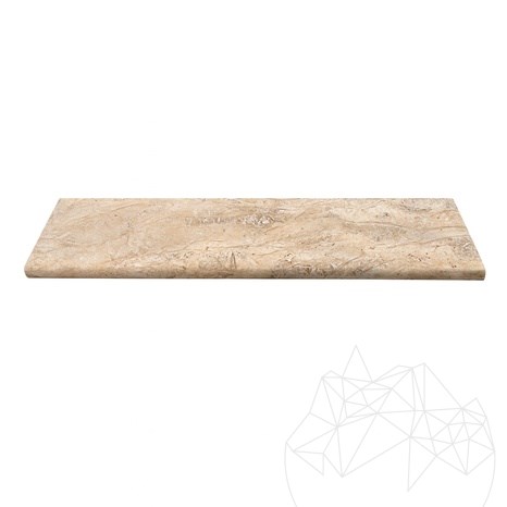 Latte Travertin Randstein, Antik Finish Cross Cut, 3 x 15 x 61 cm