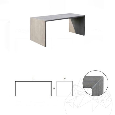 Garden Table Tavolo U - Sinterized Stone, 80X180X4XH75 Economy