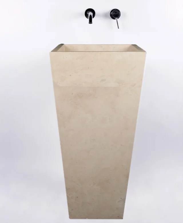 Waschbecken für das Badezimmer - Classic Travertin BAYK, 42 x 42 x 82 cm