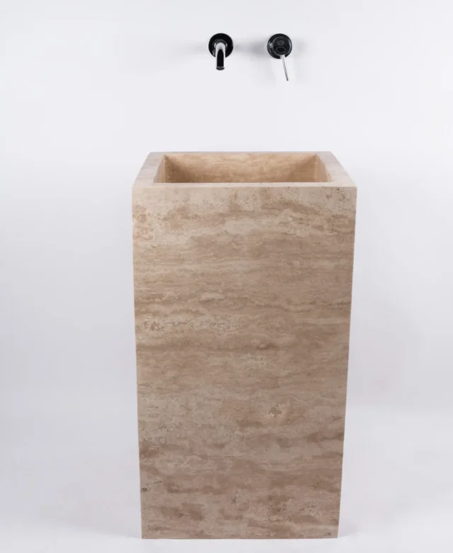 Waschbecken für Badezimmer - Tao Classic Travertin 45 x 82 cm