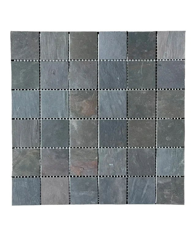 Schiefer Mosaik Flexibles Schiefer SKIN Dekor 2mm - Multicolor 4.8x4.8cm | Ideal für Wände, Möbel, Fassade