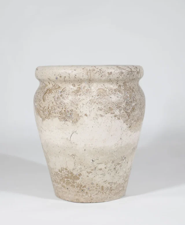 Roma Latte Travertin-Vase 30 x 25 x 25 cm