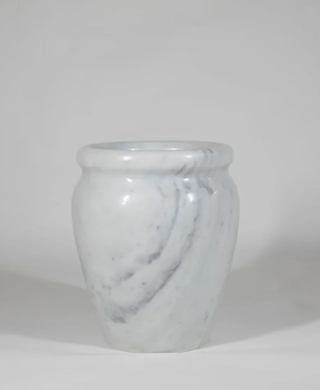 Roma Vase aus weißem Marmor 30 x 25 x 25 cm