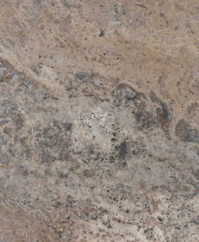 Silver Cross Cut Filled&Polished Travertine French Pattern Set 1.2 cm - Sonderprojekt